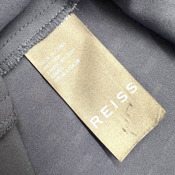 Reiss Checked Sleeveless Chain Accent Blouse Navy Blue Multicolor Size 6 - Picture 13 of 15